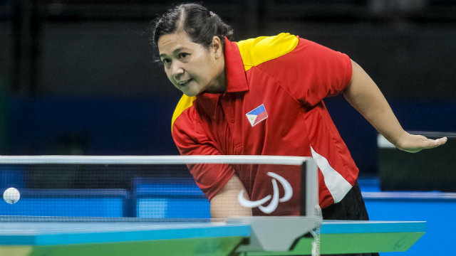 PARALYMPIC MEDALIST. Josephine Medina clinches the bronze medal at the 2016 Rio Paralympics. Photo from ITTF.com 