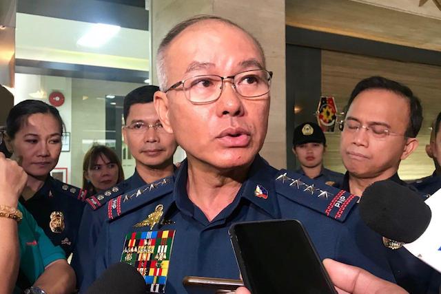 PNP CHIEF. General Oscar Albayalde grants an interview to reporters inside police headquarters Camp Crame. Photo by Rambo Talabong/Rappler  