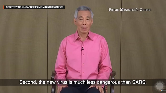 PAY CUT. Screen grab of  Prime Minister Lee Hsien Loong reassuring Singaporeans. YouTube screengrab 