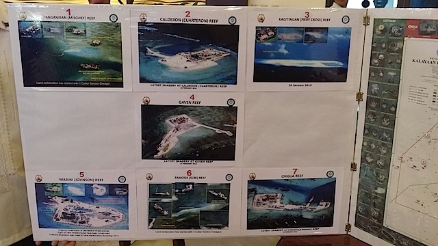 7 AREAS: Armed Forces chief General Gregorio Catapang Jr presents photos of China's reclamation projects in West Philippine Sea 