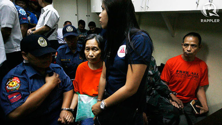 TEMPORARY LIBERTY. Top communist leaders Benito and Wilma Tiamzon in court. File photo by Ben Nabong/Rappler  