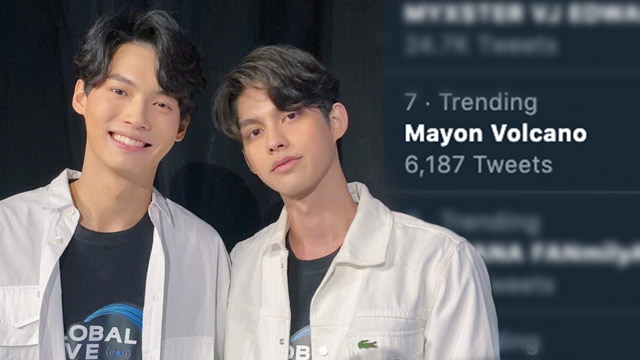 SNOWBALL POWER. "Mayon Volcano" trended in the Philippines after it was mentioned by 2gether The Series' Win Metawin (L) during his first global fanmeet with Bright Vachirawit. Photo from GMMTV 