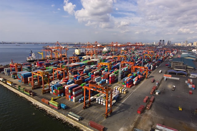 SHIPMENTS. Container vans fill the Manila International Container Terminal, the busiest and most modern container terminal in the Philippines. Photo from MICT website