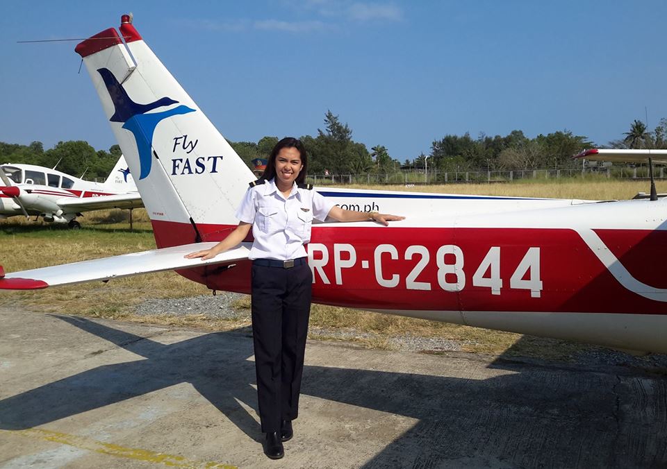 UNINJURED. Student pilot Maria Thalia Limpin (in photo) and flight instructor Boni Sorgon survive the plane crash in Nueva Ecija. Photo from Limpin's Facebook account  
