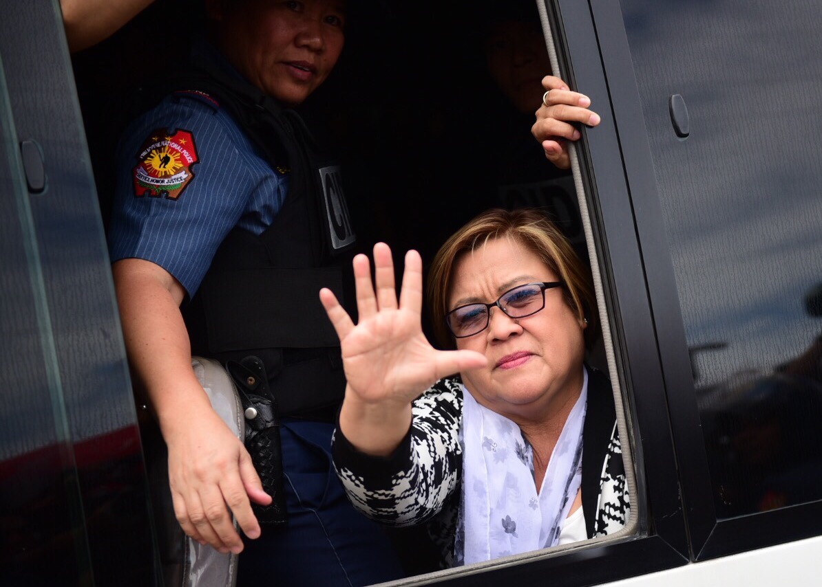 DUTERTE CRITIC. Senator Leila de Lima was arrested in February 2017 over drug charges which she says were made-up. File photo by Alecs Ongcal/Rappler  