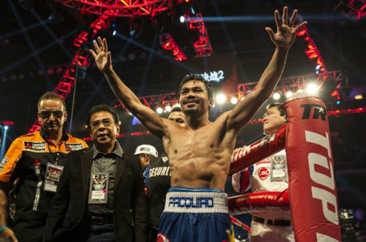 BIRTHDAY BOY. Manny Pacquiao's birthday, Christmas and career wish is that the elusive Mayweather fight gets made in 2015. Photo by Xaume Olleros/AFP