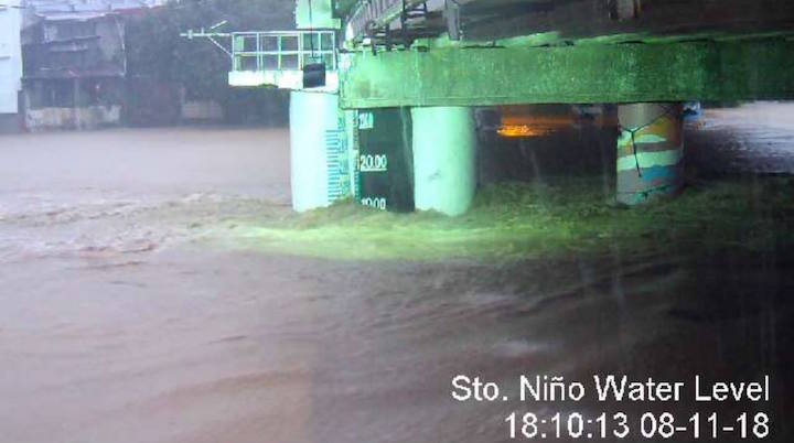 3RD ALARM. Marikina River water level, as of August 11, 6 pm. Photo from Marikina PIO Facebook page 
