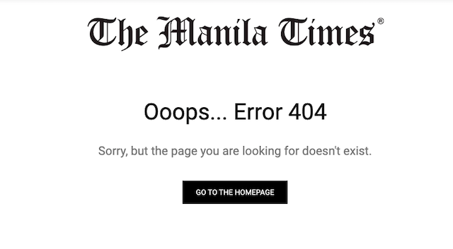 TAKEN DOWN. The Manila Times takes down its story about the supposed appointment of Justice Diosdado Peralta as Chief Magistrate of the Supreme Court.  