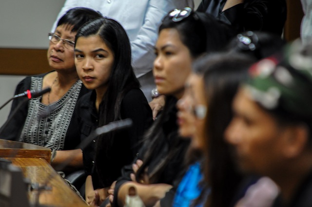 ON THEIR OWN. Widows of the Fallen 44 SAF visits the House of Representatives in Quezon City on Tuesday (March 3). The widows asked for the continuation of the Congress hearing on the Mamasapano clash. Photo by Jansen Romero/Rappler 