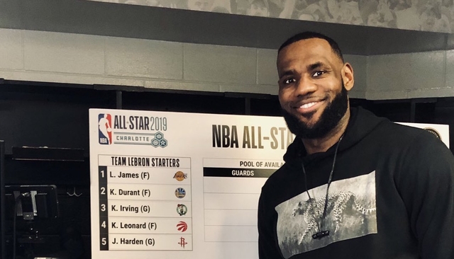 STAR-STUDDED. LeBron James forms a formidable looking crew for the 2019 All-Star Game. Photo from Twitter (@NBA)  