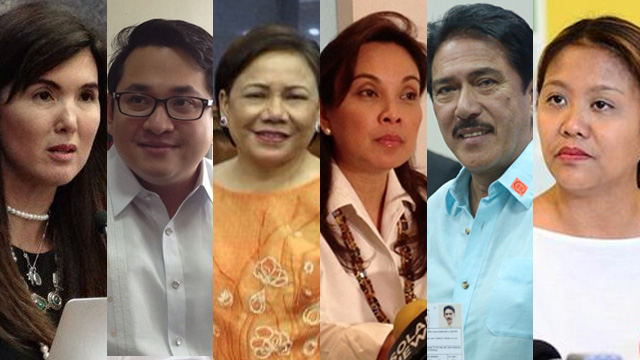 NO UNANIMOUS VOTE. Of the 6 senators in the Senate Electoral Tribunal, only Senator Nancy Binay votes to disqualify Grace Poe as senator of the Philippines. Rappler file photos 
