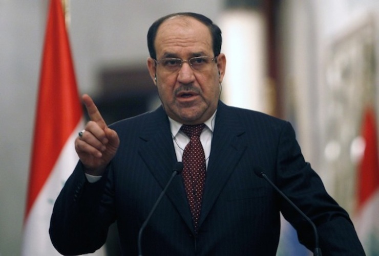 Iraqi Prime Minister Nuri al-Maliki in a press conference in Baghdad, January 13, 2014. Ahmed Saad/Pool/AFP