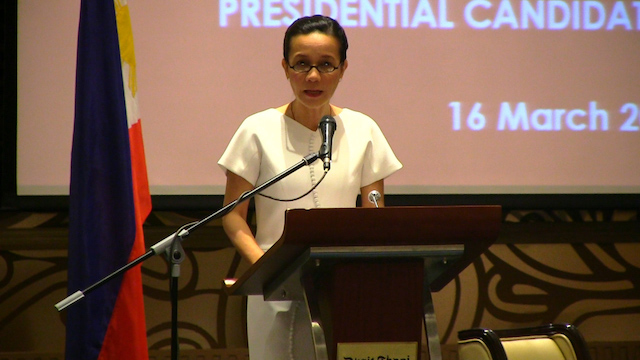 1987 CONSTITUTION. Presidential candidate Grace Poe is open to amending the economic provisions of the Constitution. Screenshot from Rappler 