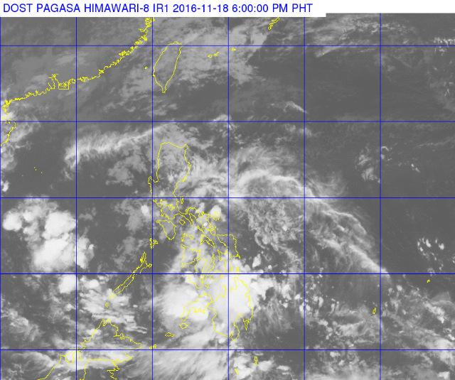 Satellite image as of November 18, 6 pm. Image courtesy of PAGASA 