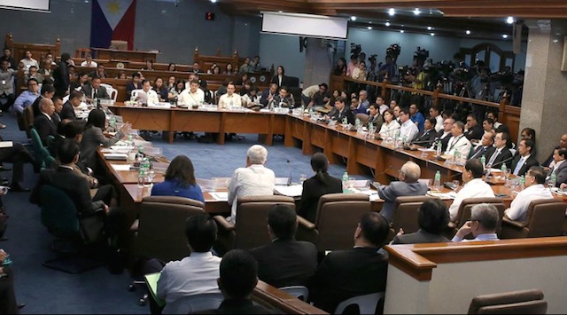CYBER HEIST PROBE. The Senate blue ribbon committee holds its second hearing on the Bangladesh bank heist on March 17, 2016. Photo from the Senate of the Philippines Facebook page  