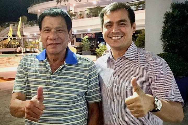 LINK TO THE TOP. Isko Moreno takes a photo with then Davao City Mayor Rodrigo Duterte in March 2015. Photo courtesy of Moreno 