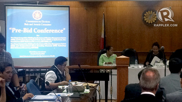 PRE-BID CONFERENCE. The Comelec holds a pre-bid conference for the lease of two automated election systems for the 2016 elections on Tuesday, November 4. Michael Bueza/Rappler