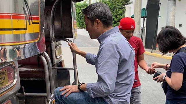 GO AND SEE. New Toyota Motor Philippines president Atsuhiro Okamoto rides a jeepney to experience the daily struggles of Filipino commuters. Photo from TMP President's Office / Hiro Okamoto Facebook page 