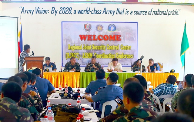 ARMM ELECTION PREPARATIONS. The Joint Security Coordinating Council meeting of Comelec, Army, police and PPCRV on election preparations in the ARMM. Photo by Ferdinandh Cabrera/Rappler 