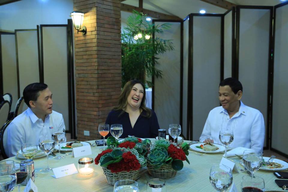 NO PROBLEM. Opposition senator Francis Pangilinan says he has no problem with his wife Sharon Cuneta meeting with President Rodrigo Duterte. Photo from SAP Bong Go   