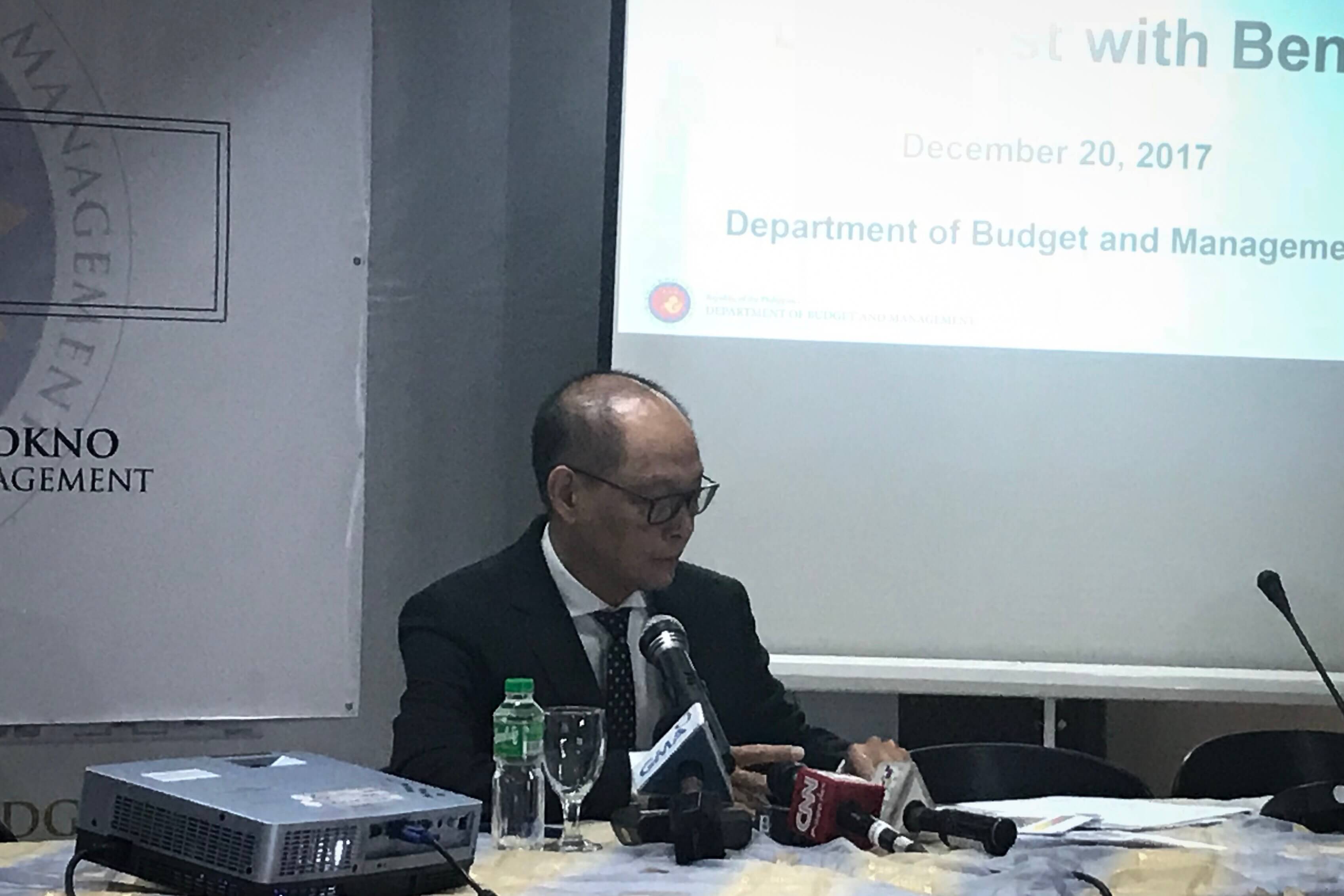 BRIEFING. Budget Secretary Benjamin Diokno holds a briefing on the 2018 national budget on December 20, 2017. Photo by Aika Rey/Rappler  