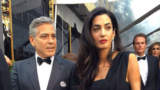 'WE WILL NOT WALK IN FEAR.' George Clooney was among the celebrities who paid tribute to Charlie Hebdo at the Golden Globes 2015. Photo from Instagram/E! News