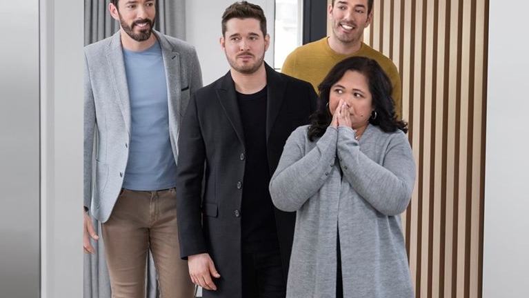 SURPRISE. Singer Michael Buble surprised his late grandfather's caretaker Minette with a newly-renovated home. Photo from Property Brothers' Facebook page 