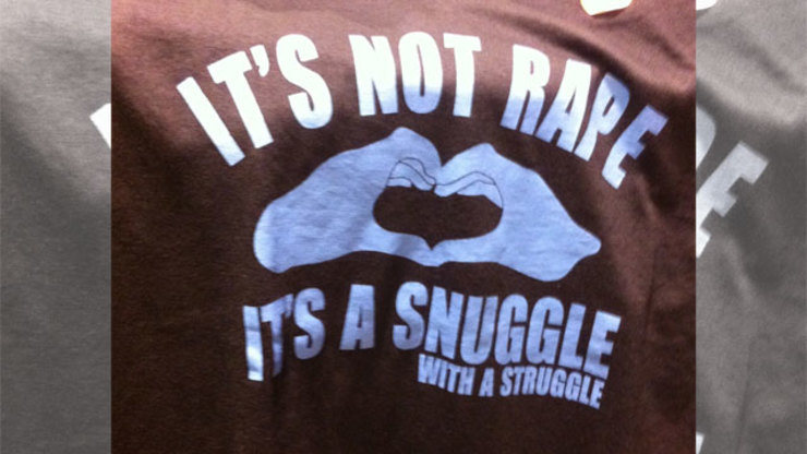 Photo of the rape t-shirt that went viral.