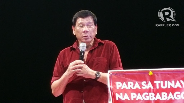 'BEST PRESIDENT.' Rodrigo Duterte says President and dictator Ferdinand Marcos had good food security programs. Photo by Pia Ranada/Rappler 