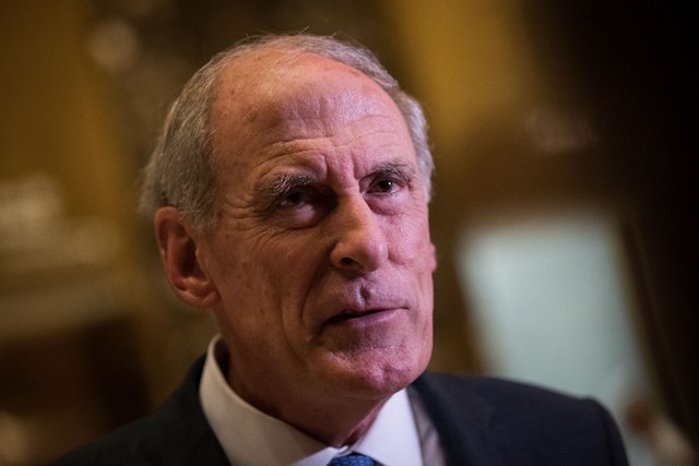 COATS REPORT. This file photo shows Dan Coats speaking to reporters at Trump Tower on November 30, 2016 in New York City. File photo by Drew Angerer/Getty Images/AFP  