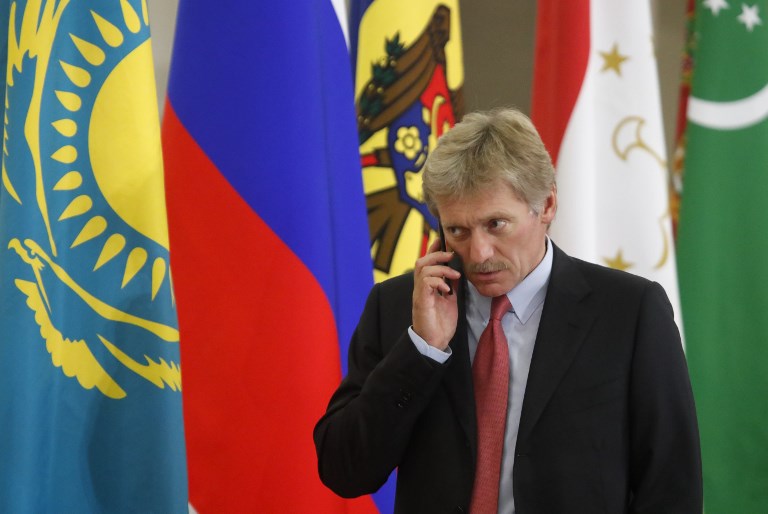 NOT ROSY. File photo of Kremlin spokesman Dmitry Peskov. Photo by Maxim Shemetov/Pool/ AFP  