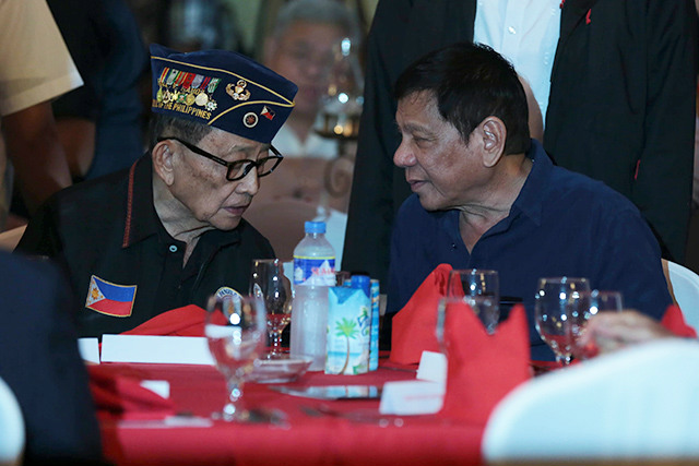 FVR PROPOSAL. Philippine President Rodrigo Duterte (right) hints he is open to the suggestion of former president Fidel V. Ramos to shelve the historic ruling on the West Philippine Sea (South China Sea) to resume talks with Beijing. Photo by Toto Lozano/PPD 