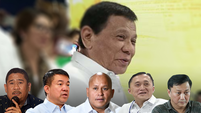 PDP-LABAN SLATE. Senator Aquilino Pimentel III says the slate has no disadvantages in the 2019 elections. Photos of Mangudadatu, Dela Rosa, Pimentel by Rappler; Photos of Duterte, Go,Tolentino by Malacañang    