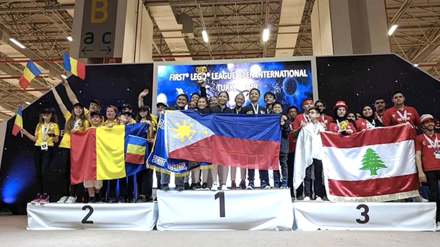 The Philippine Robotics National Team (Kid Imagineers from Dr. Yanga’s College, Inc.) beams with pride as they clinch gold at the FLL European Open International Turkey 2019 held last May 22 -26, 2019 in Izmir,
Turkey. Photo courtesy of DOST-SEI. 
