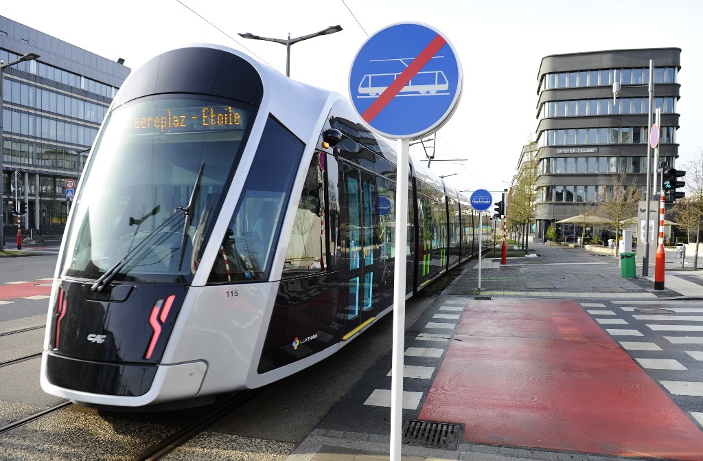 FREE TRANSPORT. A photo taken on February 29, 2020 shows a tramway in Luxembourg as the country inaugurates its free public transports policy. AFP photo 