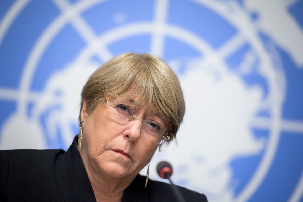 PHILIPPINE REPORT. UN Human Rights Chief Michelle Bachelet will release her comprehensive report on the Philippine human rights situation in June 2020. File photo by Fabrice Coffrini / AFP 