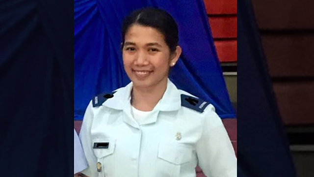 VICTIM. 2nd Lieutenant Jennett Beron Aguilar is stabbed in the chest after the suspect, whom she knew, stole her mobile phone. Photo from Makati police 