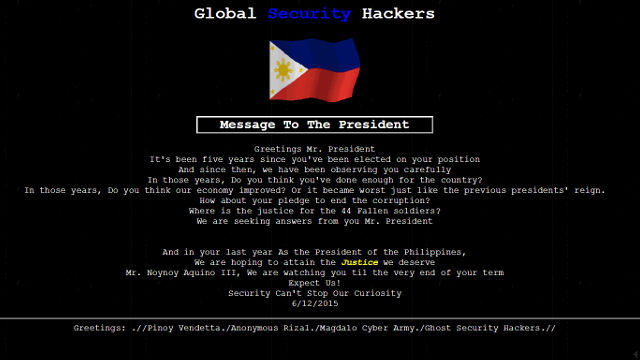 DEFACED. A screenshot of the NHCP website as of 9:45 am. 