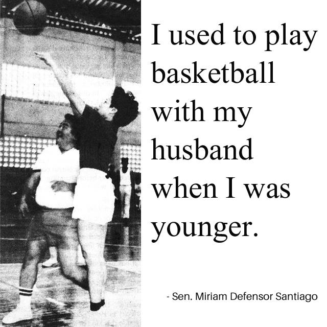 SPORTY. Sen. Miriam Santiago loves sports when she was younger. Photo from the senator's Official Facebook account.  