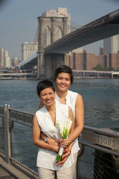 LOVE. The author's sister, Shakira Sison, together with her wife 