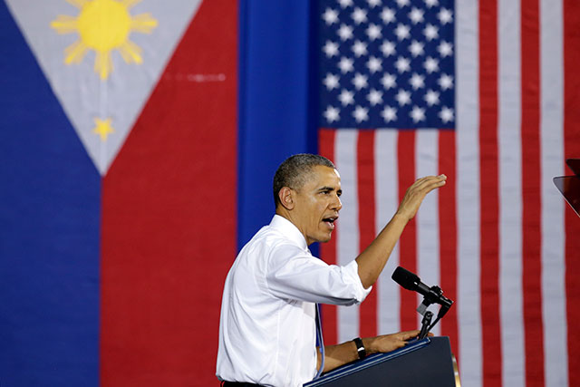SYMBOLIC IMPORTANCE. The Obama visit was no doubt of great symbolic significance as a show of American support for Manila. File photo by Francis Malasig/EPA
