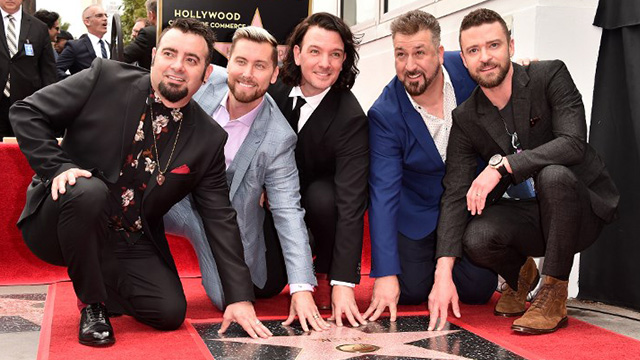 NSYNC. Chris Kirkpatrick, Lance Bass, JC Chasez, Joey Fatone and Justin Timberlake of NSYNC are honored with a star on the Hollywood Walk of Fame on April 30, 2018 in Hollywood, California. Photo by Alberto E. Rodriguez/Getty Images/AFP  