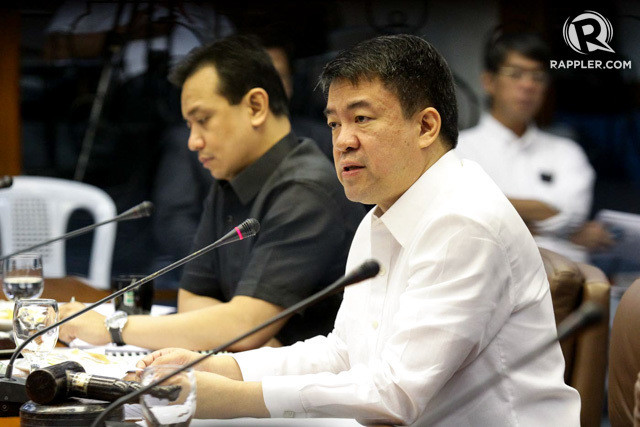 AT ODDS. Senate President Aquilino Pimentel III and minority senator Antonio Trillanes IV are on opposite sides of the fence on the issue of Senate concurrence with treaty withdrawals. File photo 