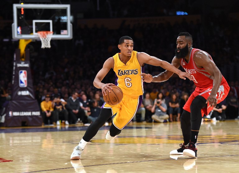 LAKE SHOW. Jordan Clarkson provides the spark for the Lakers as the sixth man off the bench. Photo by Harry How/Getty Images/AFP 