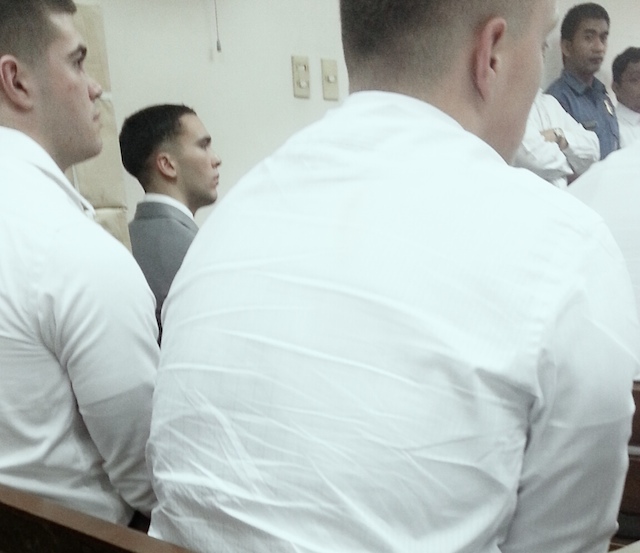 FIRST PUBLIC APPEARANCE. US Marine Lance Corporal Joseph Scott Pemberton appears in an Olongapo court over the alleged murder of transgender Filipino Jennifer Laude on December 19, 2014.  Photo courtesy of Marilou Laude