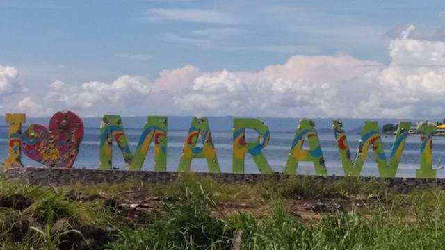 I LOVE MARAWI. The huge letters by Lanao Lake, riddled with bullets, are silent witnesses to battles troops fought to push terrorists toward the waters. Sourced photo 