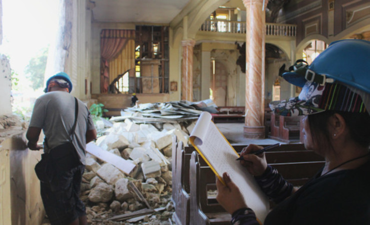 PREPPING FOR RESTORATION. The  National Historical Commission of the Philippines says it is working with parishes and communities to ready earthquake-hit churches for restoration. All photos courtesy of NHCP