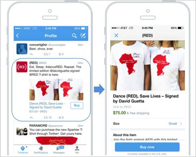 THE BUY BUTTON. Twitter introduces a new feature that lets users purchase items from sponsored tweets