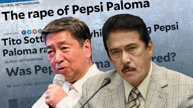 PEPSI PALOMA. Senator Tito Sotto wants Inquirer.net to delete articles on Pepsi Paloma written by US-based contributor Rodel Rodis. Photo of Rodel Rodis from his Facebook page. Photo of Tito Sotto by Angie de Silva/Rappler 