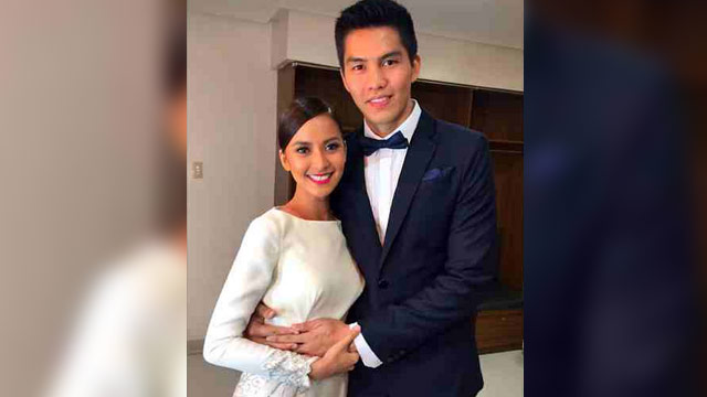HAPPY COUPLE. Bianca and JC before their reception in Araneta. Photo from Instagram/@lalaflores16